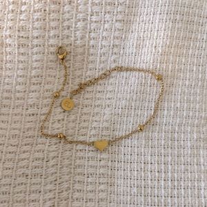 Gold heart satellite chain bracelet
